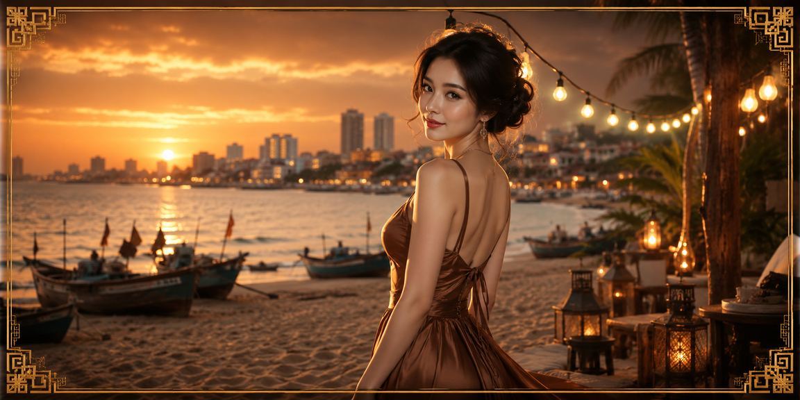 Người dùng thư giãn với cà phê và trải nghiệm casino tại Mũi Né bên bờ biển