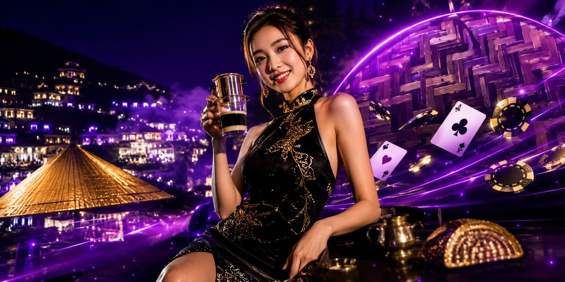 Người chơi tham gia trò chơi bài tại khu vực Sapa với phong cảnh núi rừng