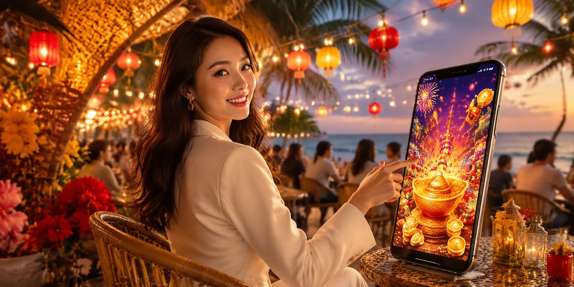 Không gian giải trí casino trực tuyến tại Việt Nam với ánh đèn lung linh về đêm